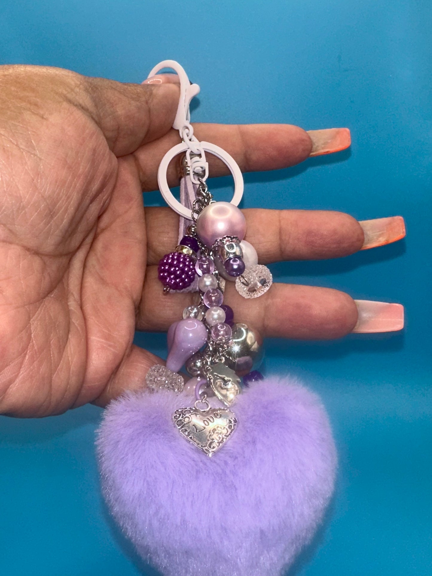 Charm Dangle Bag/Keychain - Purple/Lilac