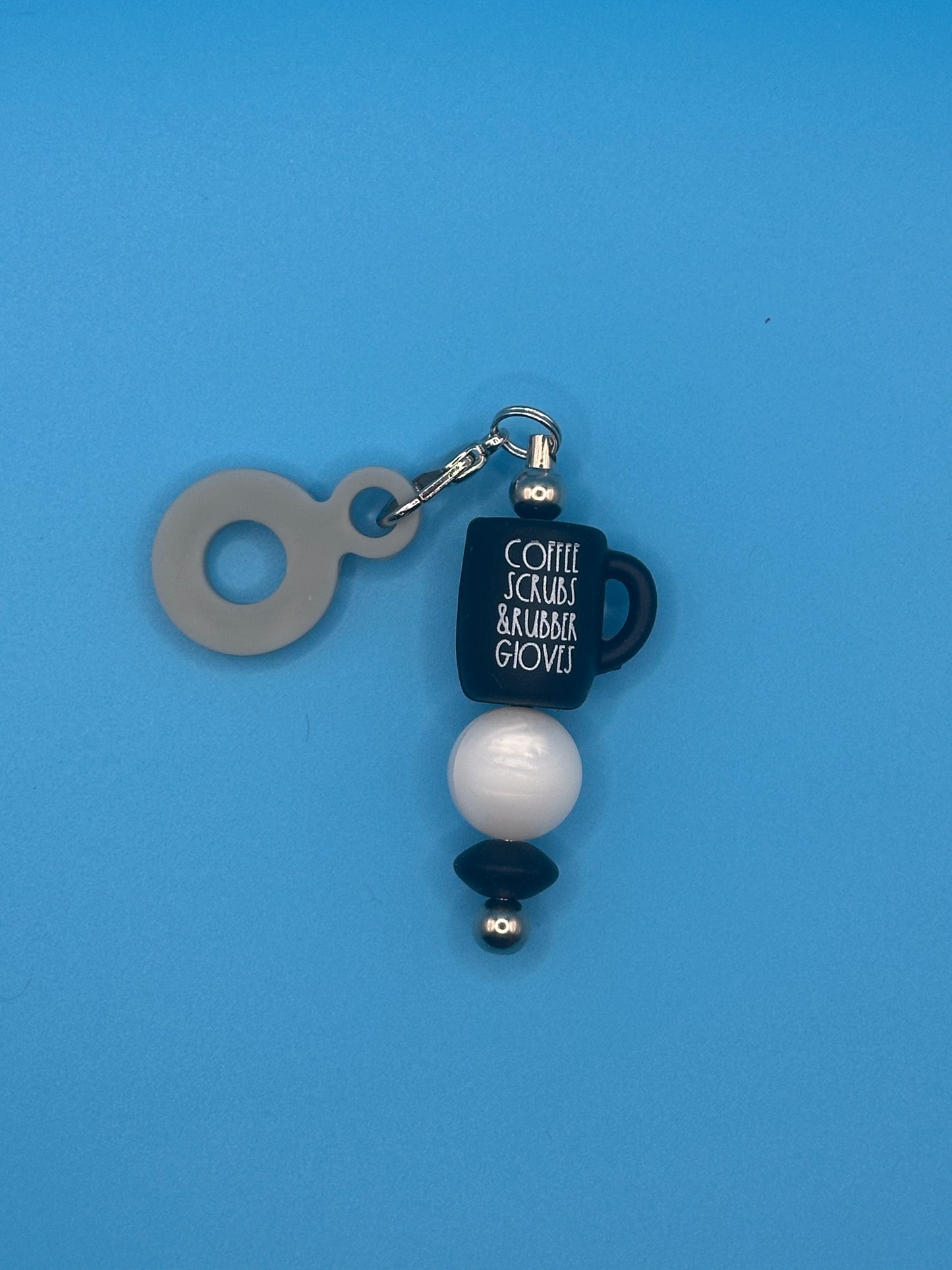Beaded Straw Charms - Gray/Black