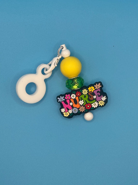 Beaded Straw Charms - White/Yellow