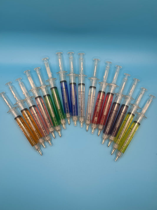 Syringe Novelty Pens - Retractable - 1 pc