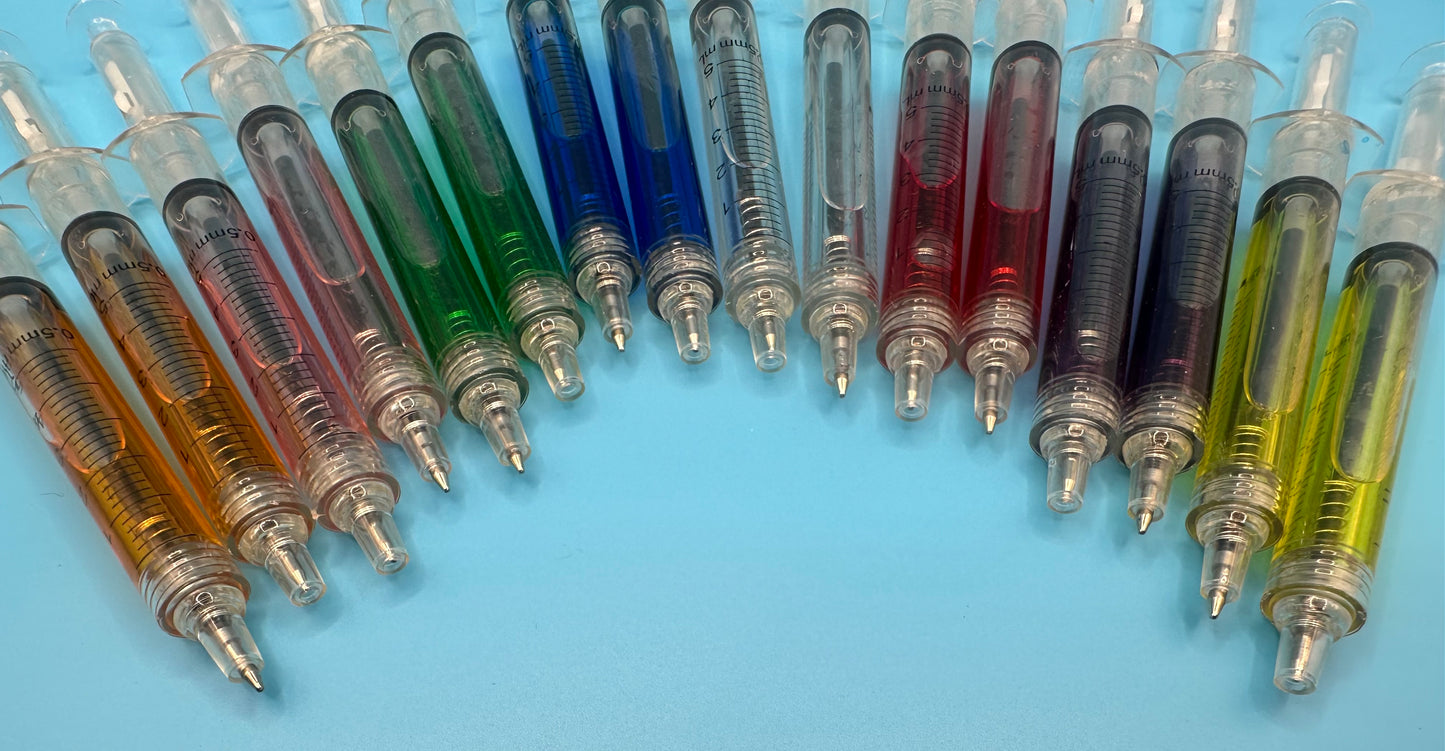 Syringe Novelty Pens - Retractable - 1 pc