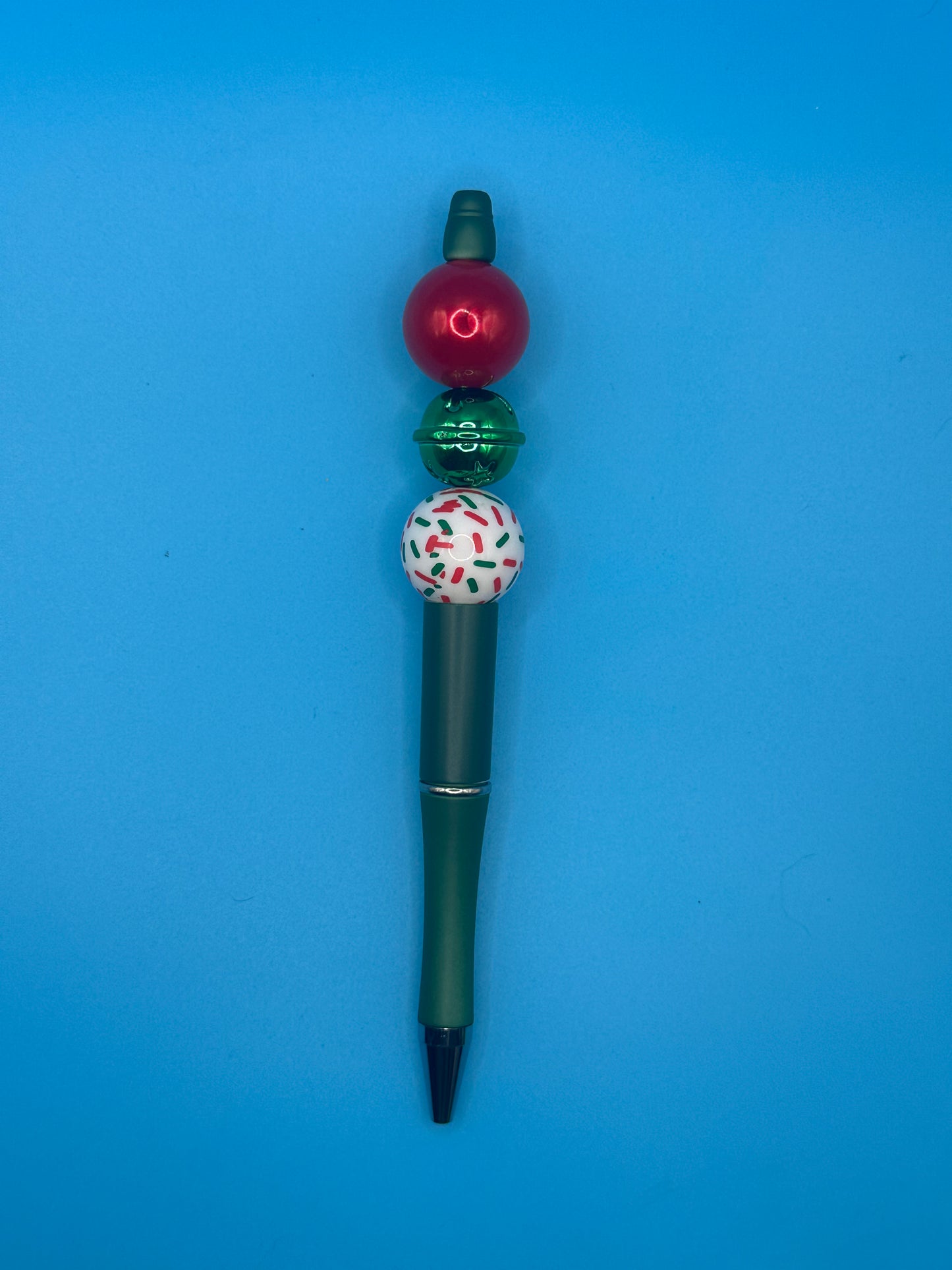 Beaded Ball Point Pen - Green | Confetti | Red