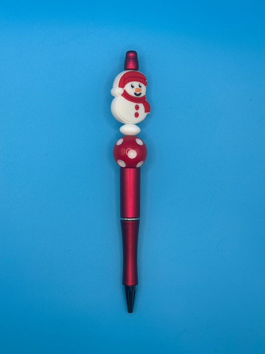 Beaded Ball Point Pen - Red | Polka Dot | Focal Bead