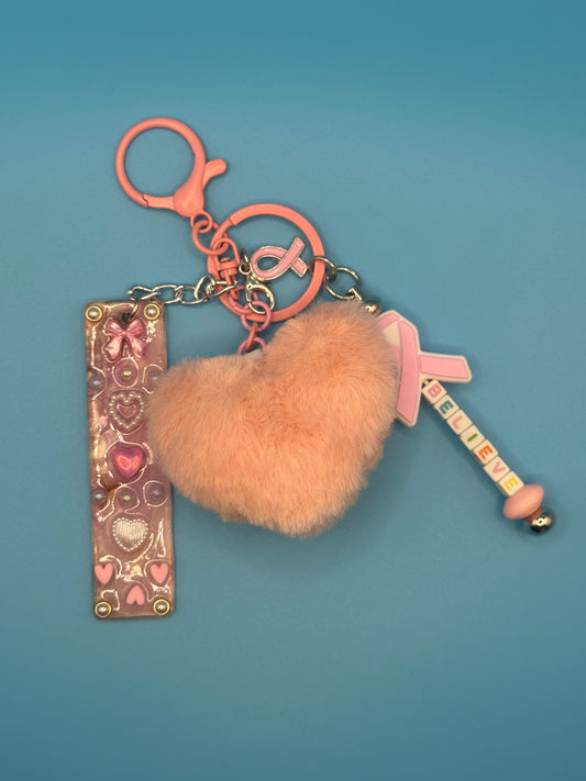 Keychain - Breast Cancer Awareness - Believe