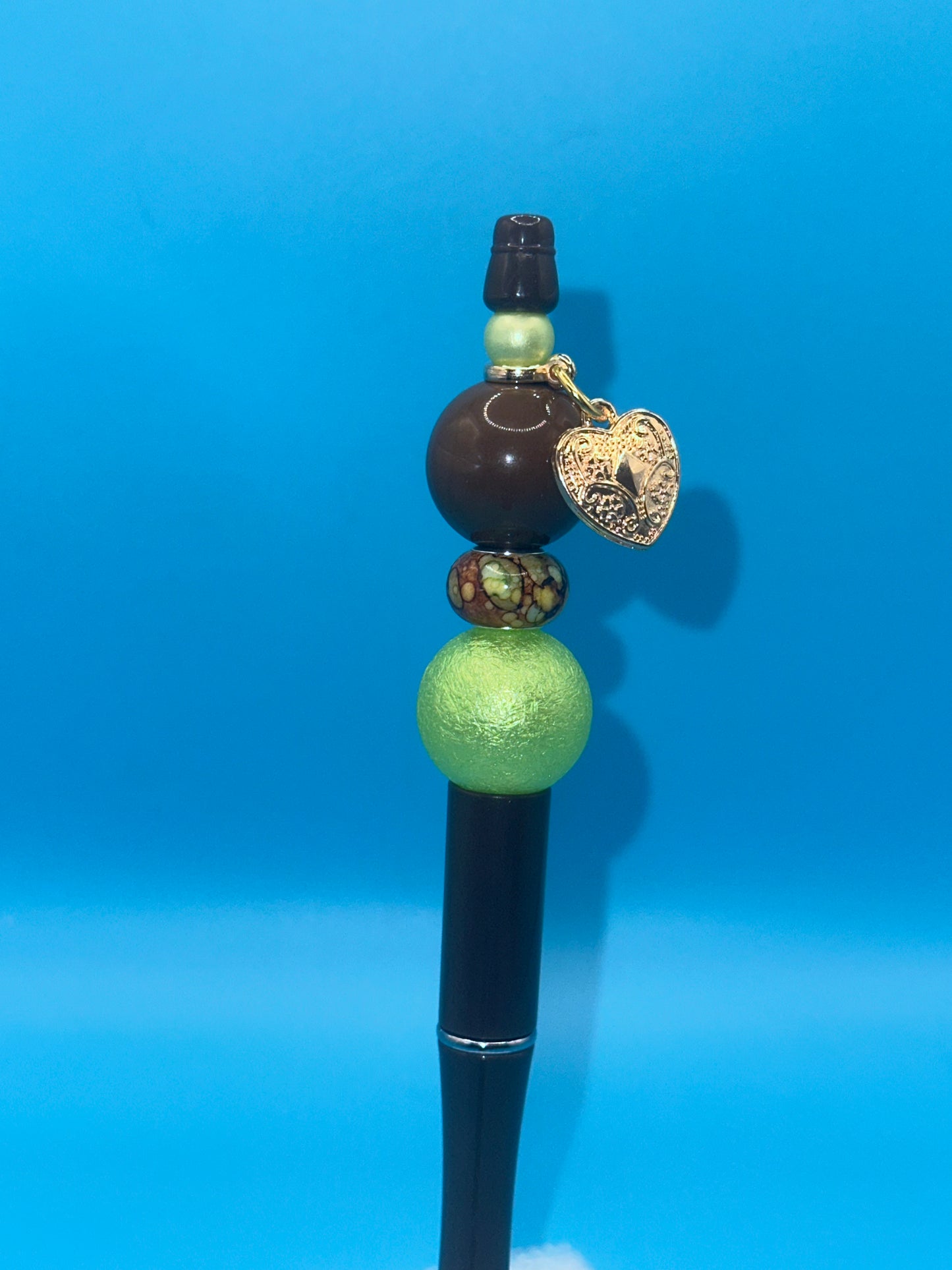 Harvest Beaded Ball Point Pen - Charm | Brown | Green