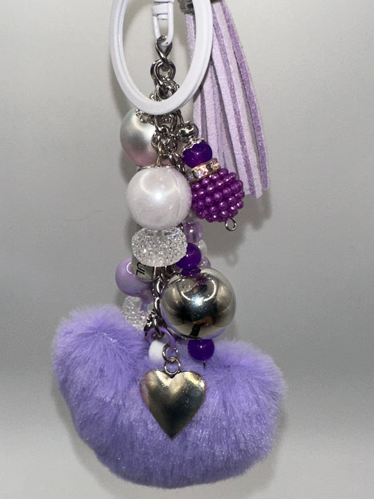 Charm Dangle Bag/Keychain - Purple/Lilac