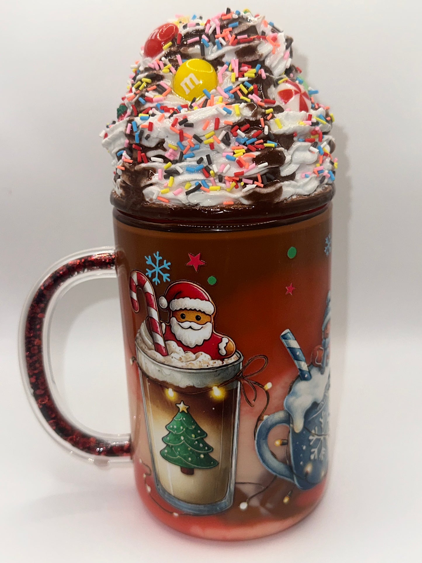 SALE! Pre-Made 16oz Christmas Theme Color-Fill Mug - Glass