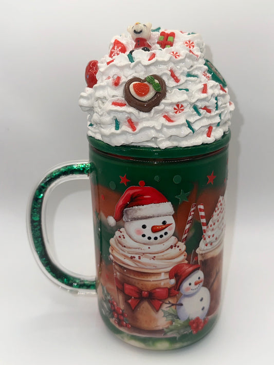 SALE! Pre-Made 16oz Christmas Theme Color-Fill Mug - Glass