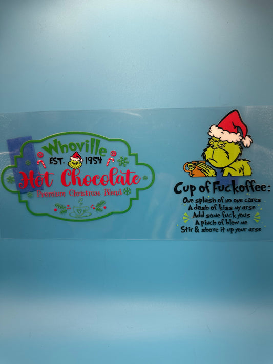 SALE! Grinch Theme Hot Chocolate - Wrap