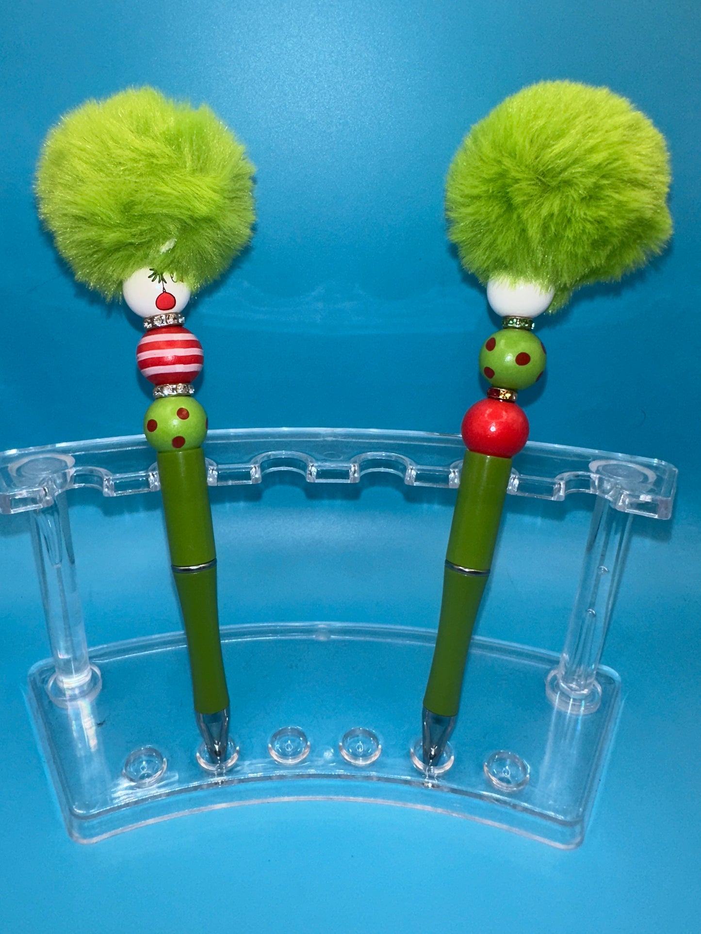 SALE! Grinch Theme Colors Beaded Ball Point Pens