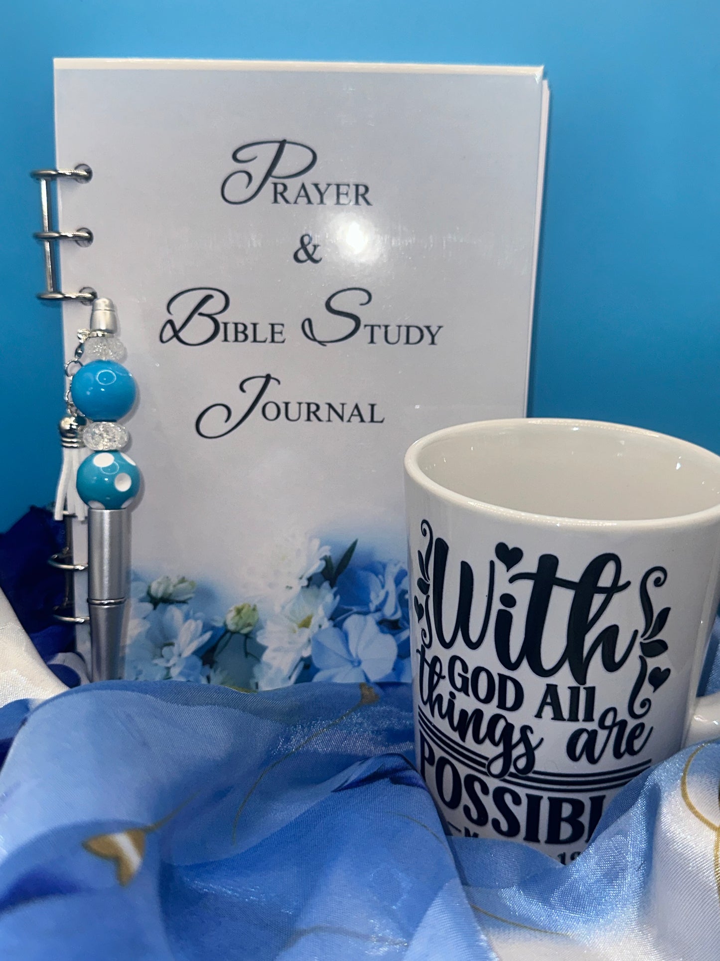 Prayer Bible Study Journal - Pen - Cup Set