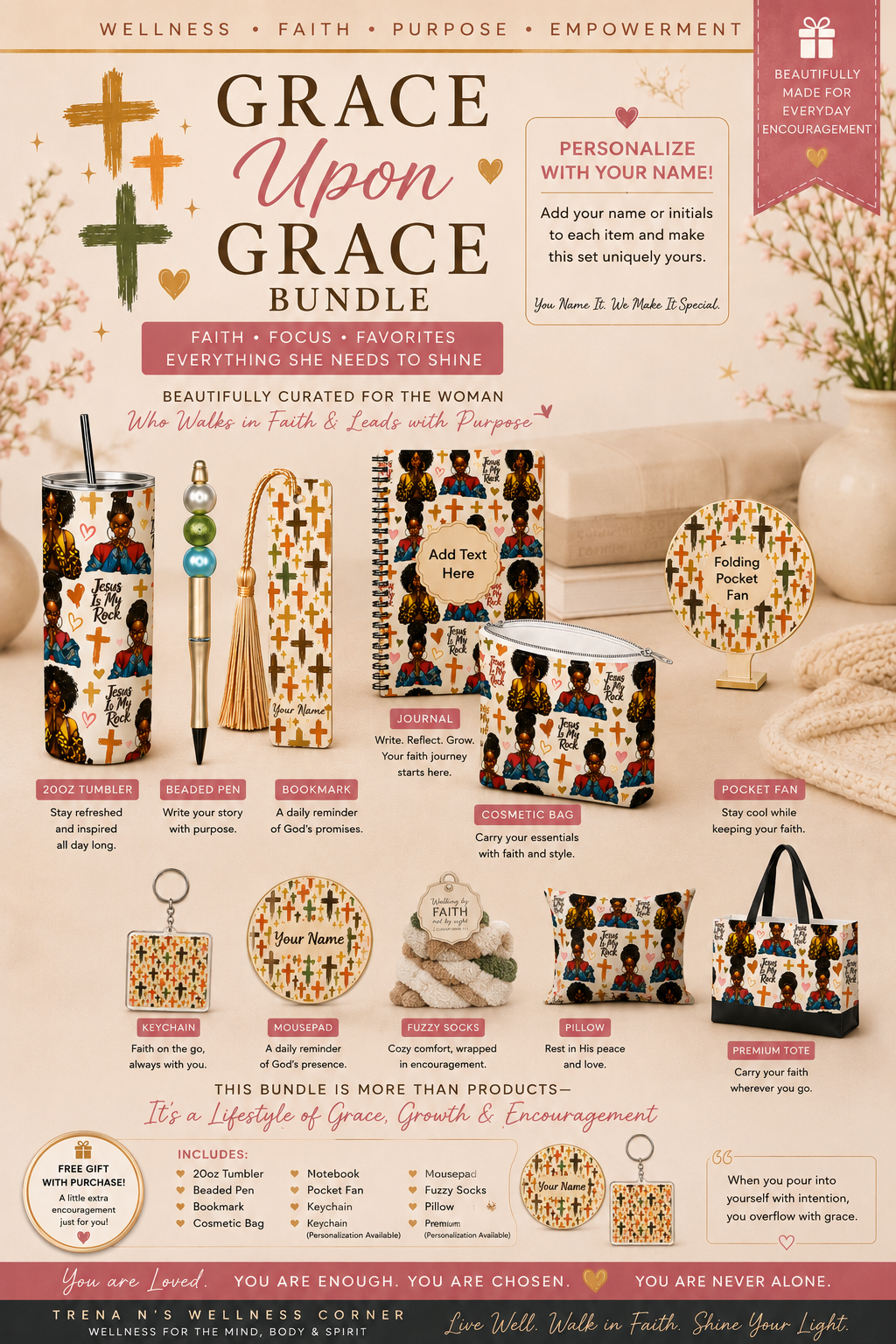 Overflow Blessings Bundle FREE Gift w/Purchase - Personalize It!