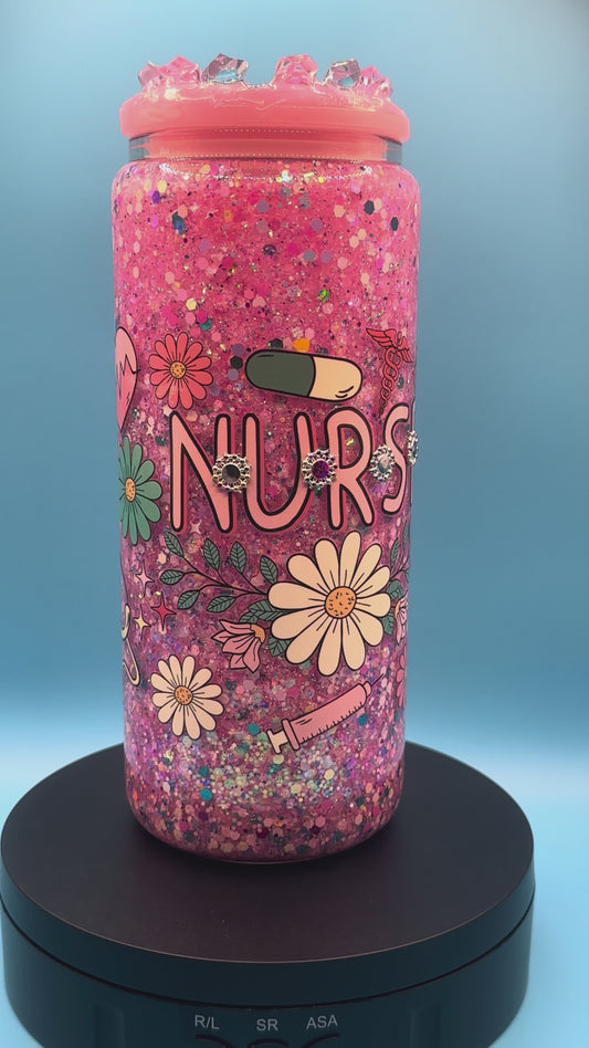 Pre-Made Nurse Theme 20oz Snow Globe - Glass