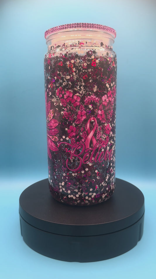 Breast Cancer Awareness - Medium Suspended Flow - Pink| Black | White