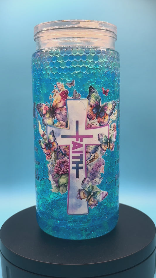 Pre-Made 20oz Faith Based Acrylic Tumbler - Aqua