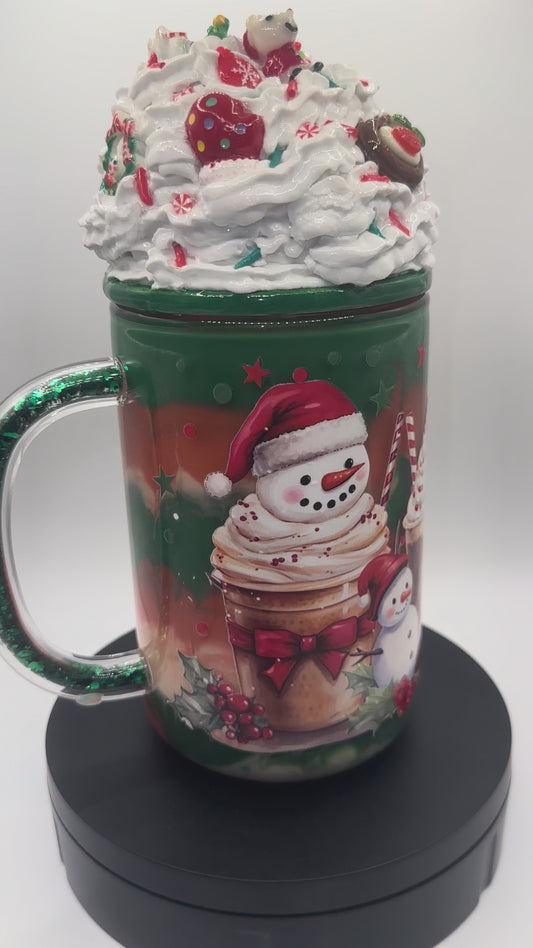 SALE! Pre-Made 16oz Christmas Theme Color-Fill Mug - Glass