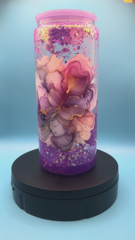 Pre-Made 20oz Lava  - Inked Flower - Purple