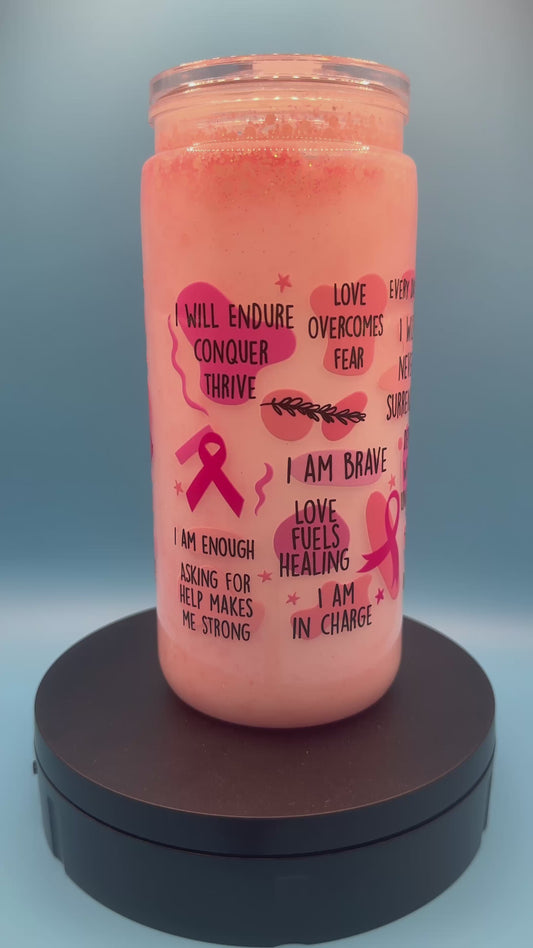 Breast Cancer Awareness - Strawberry Milk Glitter w/Decorative Lid