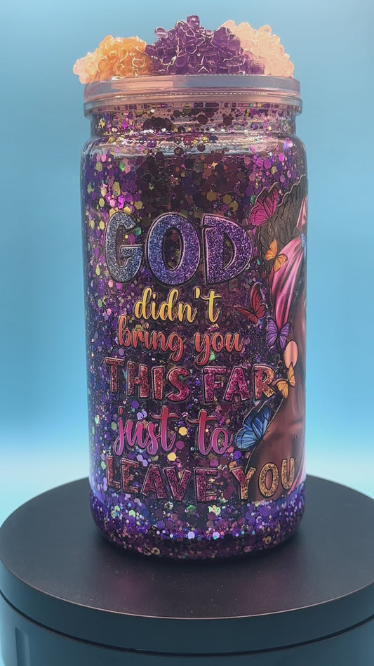 Pre-Made Purple Faith Based Theme 16oz Snow Globe - Acrylic