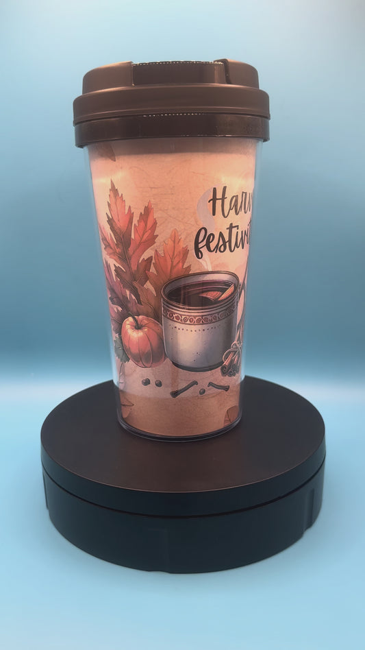 Travel Mug 17 oz - Harvest Festivities - Black Lid