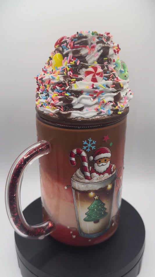 SALE! Pre-Made 16oz Christmas Theme Color-Fill Mug - Glass