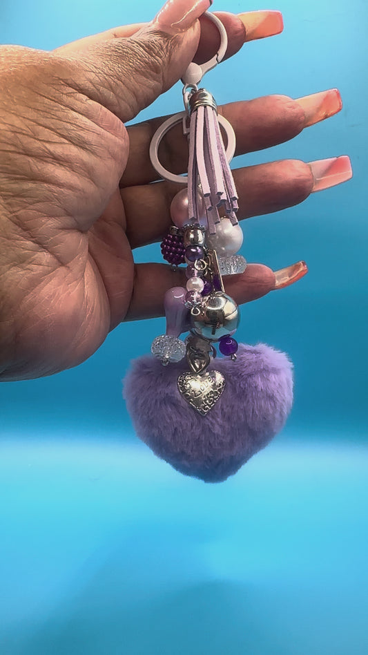 Charm Dangle Bag/Keychain - Purple/Lilac