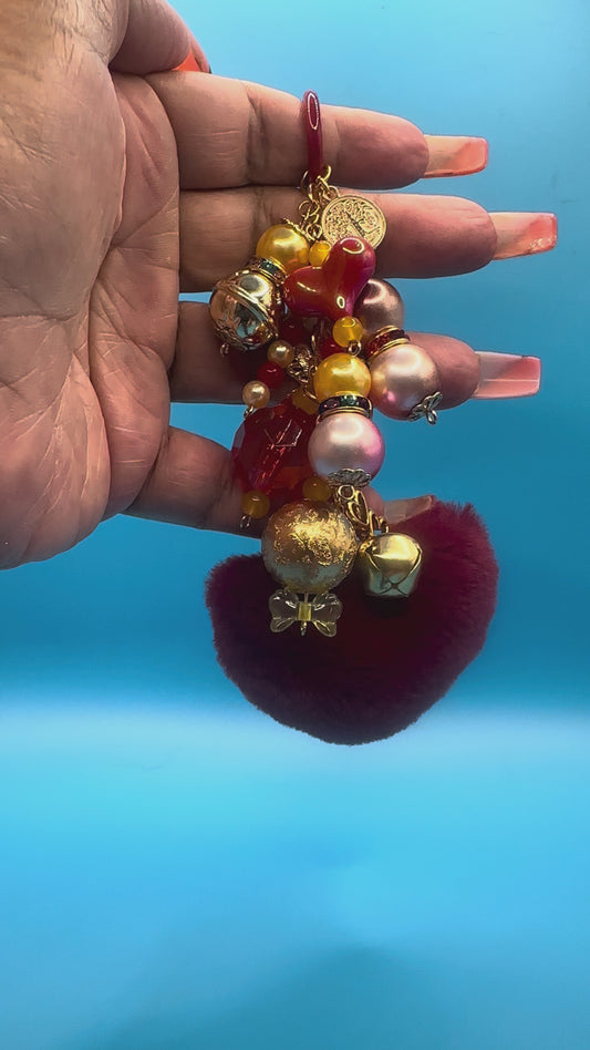 Purse Charm - Keychain - Red | Gold