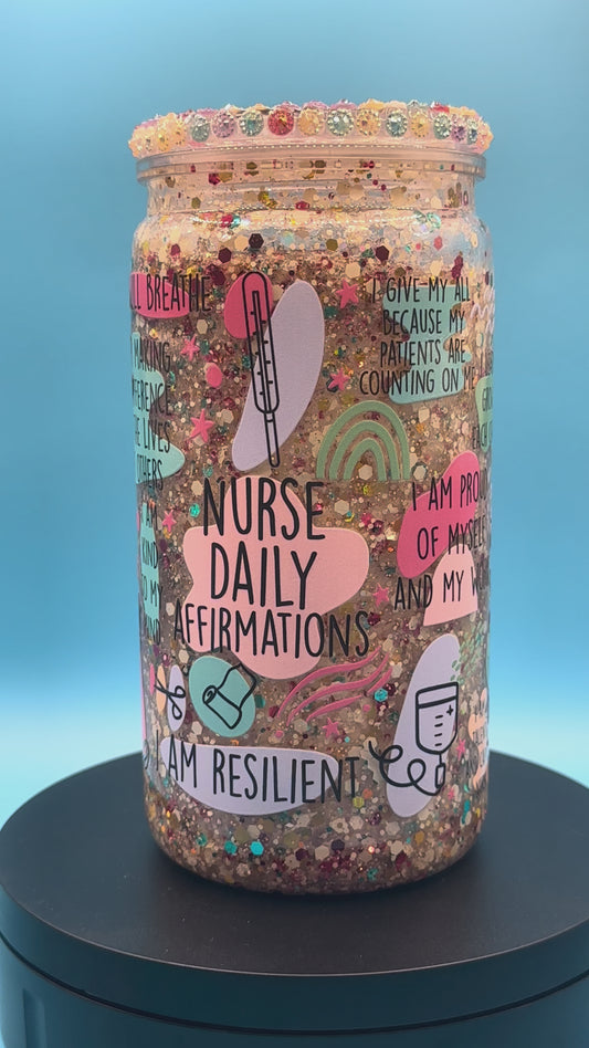 Pre-Made Nurse Theme 16oz Snow Globe - Acrylic